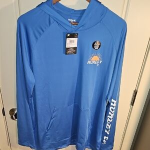 Hurley Deep Blue Long Sleeve Hooded Sunshirt SIZE XL